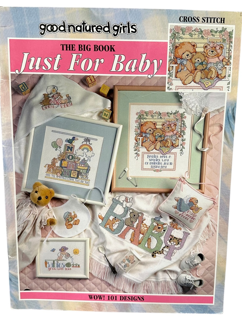 Vtg 1996 The Big Book “Just For Baby” Cross Stitch Pattern Book 101 Design Bears